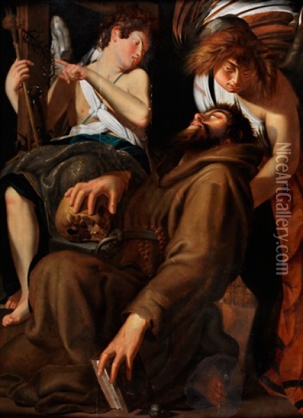 Die Apotheose Des Heiligen Franziskus Oil Painting - Mathaeus Stomer the Elder
