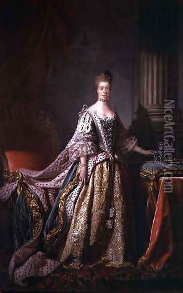 Queen Charlotte 2 Oil Painting - Allan Ramsay