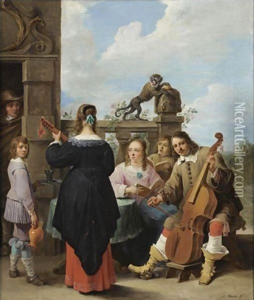 The Artist and his Family in Concert Oil Painting - David The Younger Teniers