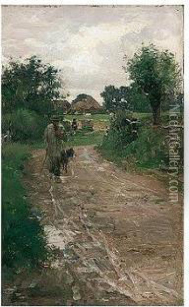 A Lane, Rye, Sussex Oil Painting - Walter Frederick Osborne