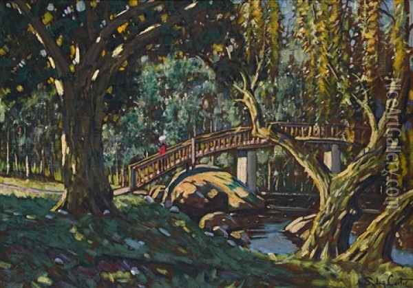 Crossing The Bridge Oil Painting - Sydney Carter