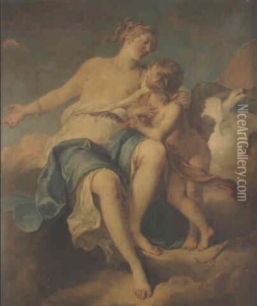 Venus Et L'amour Oil Painting - Noel Nicolas Coypel
