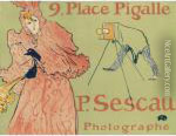 Le Photographe Sescau (d. 353; A. 69; Adr. 59; W. P22) Oil Painting - Henri De Toulouse-Lautrec