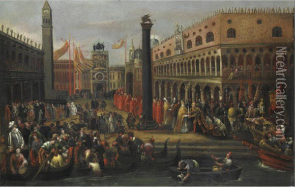 Venezia, Cerimonia In Piazza San Marco Oil Painting - Joseph, The Younger Heintz