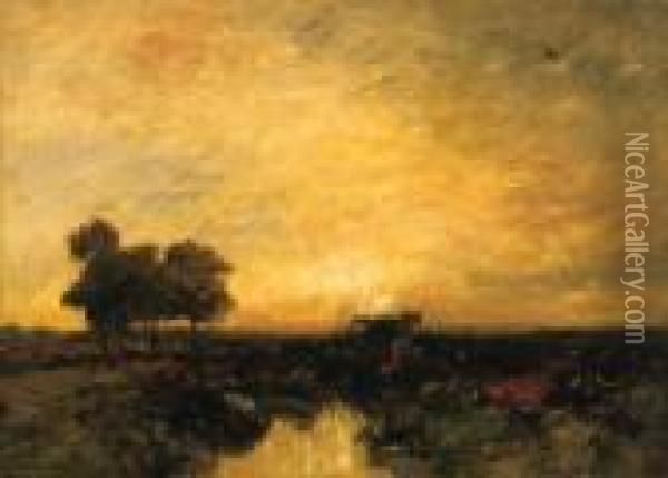 Sunset Oil Painting - John Francis Murphy