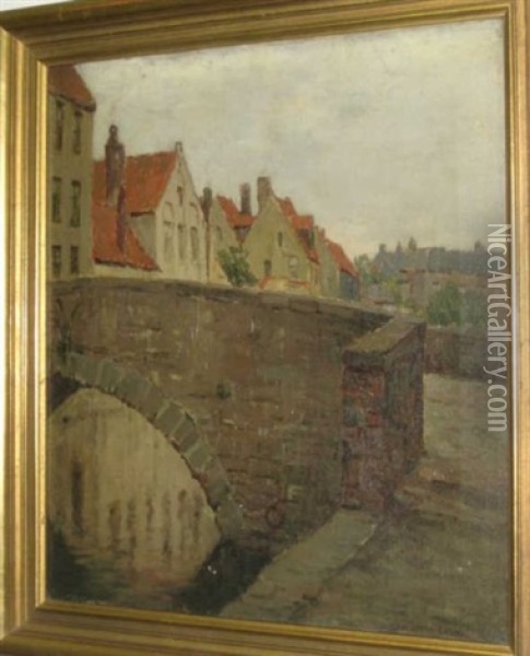 A Quaint Corner, Bruges Oil Painting - Charles Warren Eaton