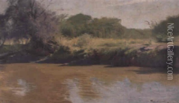 African River Landscapes Oil Painting - Wilhelm Friedrich Kuhnert