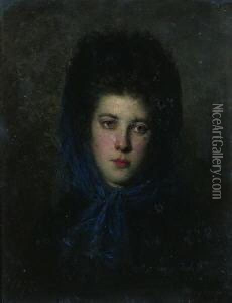 Damenportrat. Oil Painting - Zygmunt Sidorowicz