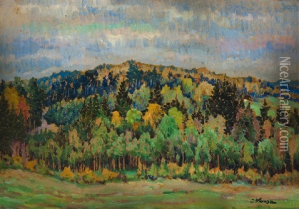 Herbstlandschaft Oil Painting - Jan Honsa