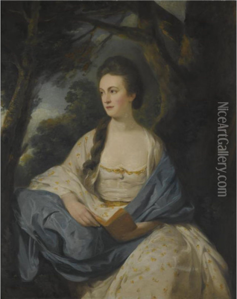 Portrait Of A Lady, Said To Be Susanna, Mrs. Baron Bedingfield Ofditchingham Hall, Norfolk Oil Painting - Hugh Barron