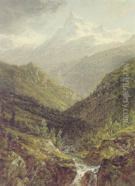 Swiss Alps Oil Painting - Sanford Robinson Gifford
