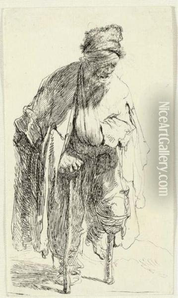 A Beggar With A Wooden Leg Oil Painting - Rembrandt Van Rijn