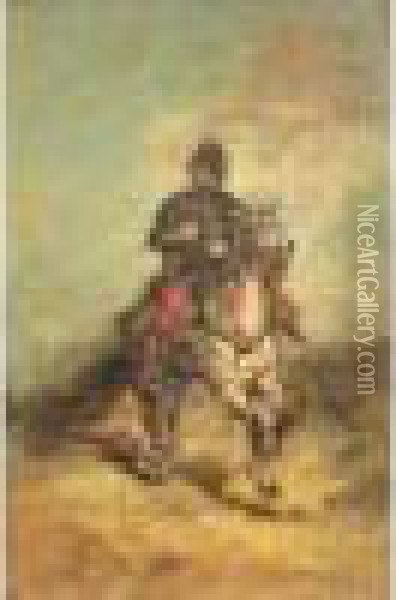 Hussard Au Cheval Blanc Oil Painting - Jean Baptiste Edouard Detaille