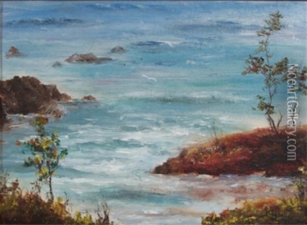 Untitled (possibly A Laguna Beach Seascape) Oil Painting - Anna Althea Hills