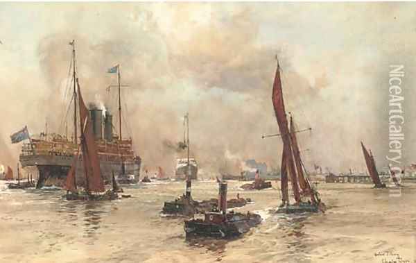 Below Tilbury Oil Painting - Charles Edward Dixon