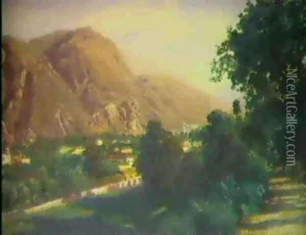 Sommerliche Dorflandschaft Oil Painting - Ferdinand Heilbuth