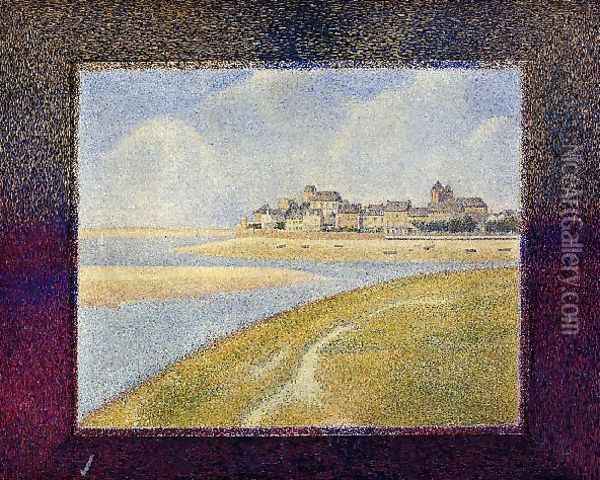 Le Crotoy Upstream Oil Painting - Georges Seurat