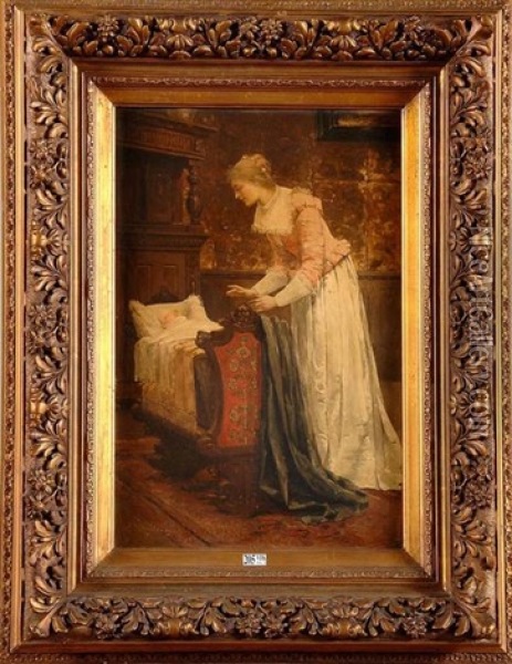 Maternite Oil Painting - Emile Seeldrayers