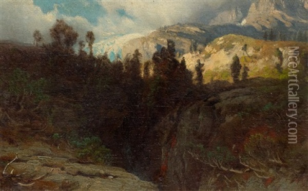 Before The Rosenlaui Glacier Oil Painting - Johann Gottfried Steffan
