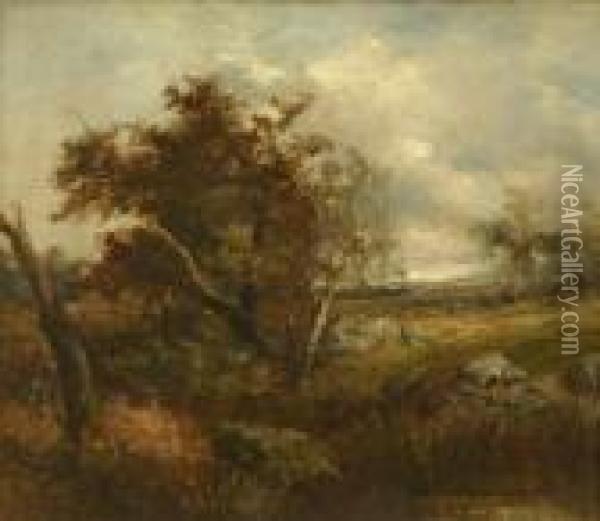 Wooded Landscape Oil Painting - Joseph Thors