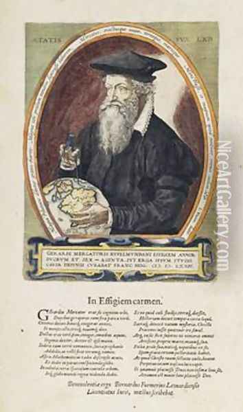 Image of Gerard Mercator 1512-94 from Atlas Sive Cosmographicae Mediationes Oil Painting - Gerard Mercator