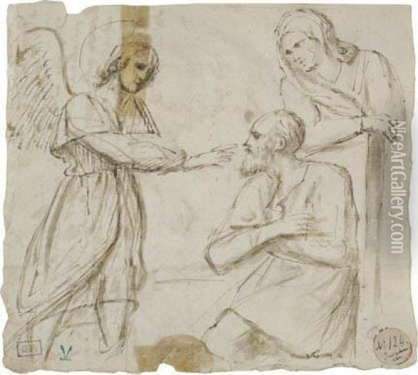 Abraham And Sarah With The Angel Oil Painting - Rembrandt Van Rijn