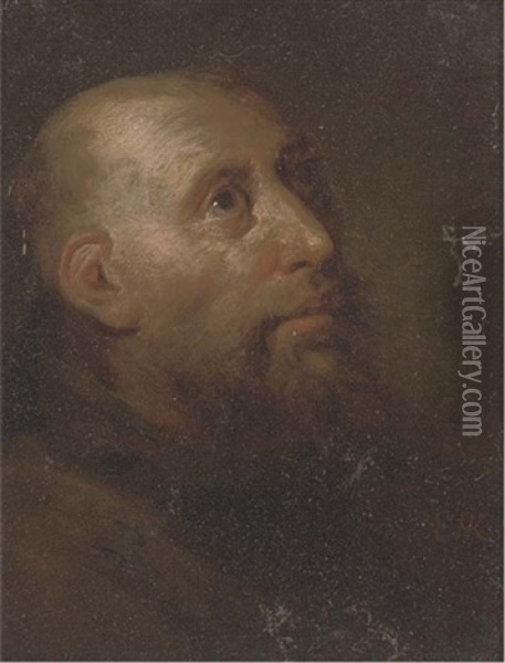 A Monk Oil Painting - Egbert van Heemskerck the Elder
