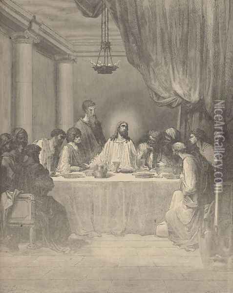 The Last Supper Oil Painting - Gustave Dore