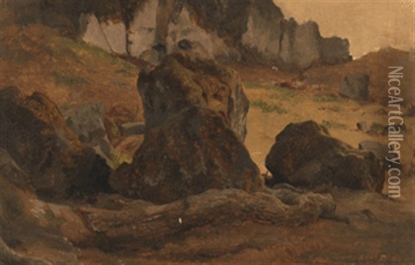 Felsige Landschaft Oil Painting - Ludwig Heinrich Theodor (Louis) Gurlitt