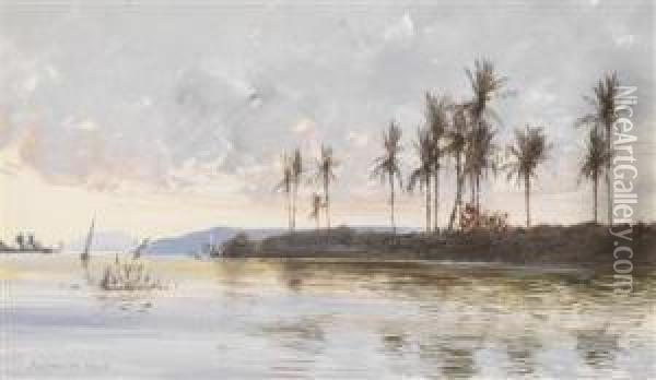 Sunset On The Nile Oil Painting - Max Friedrich Rabes