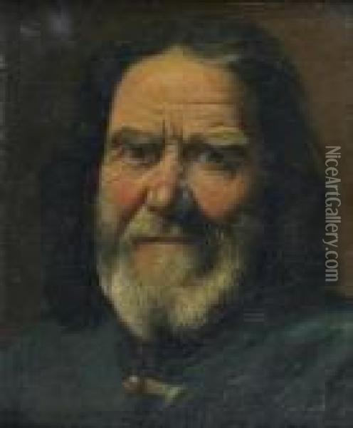Portrait D'homme Barbu Oil Painting - Balthasar Denner