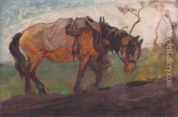 Plough Horse Oil Painting - George Hemming Mason