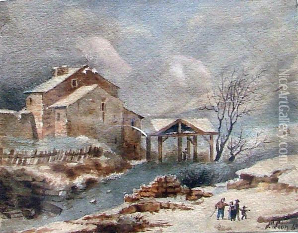 Paysage D'hiver Oil Painting - Leon De