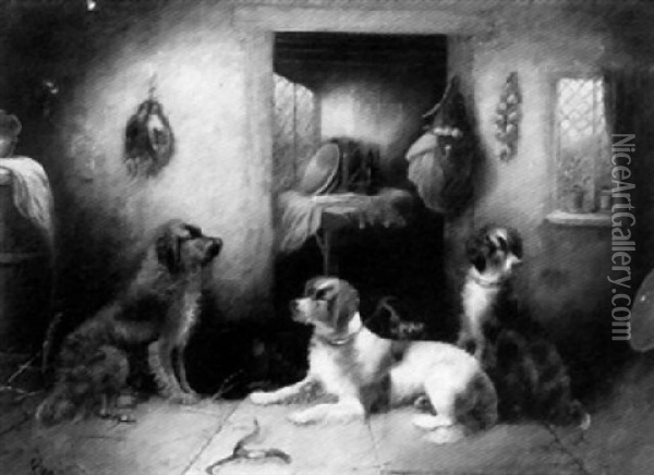 In The Gamekeeper's Cottage Oil Painting - George Armfield