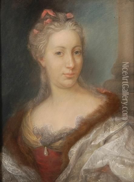 Portrait Of A Lady Oil Painting - Jean-Marc Nattier