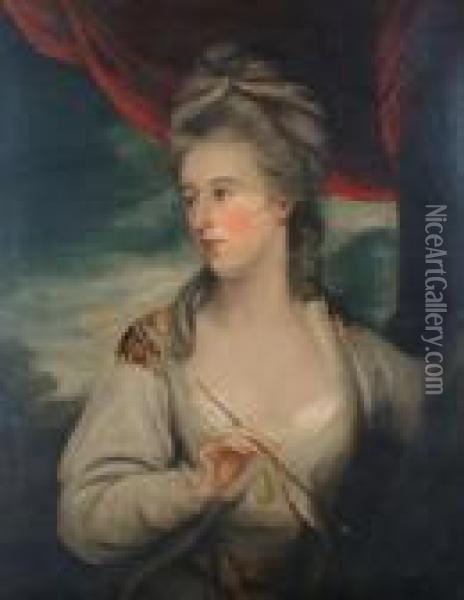Portrait Of Angelica Kauffman Oil Painting - Sir Joshua Reynolds