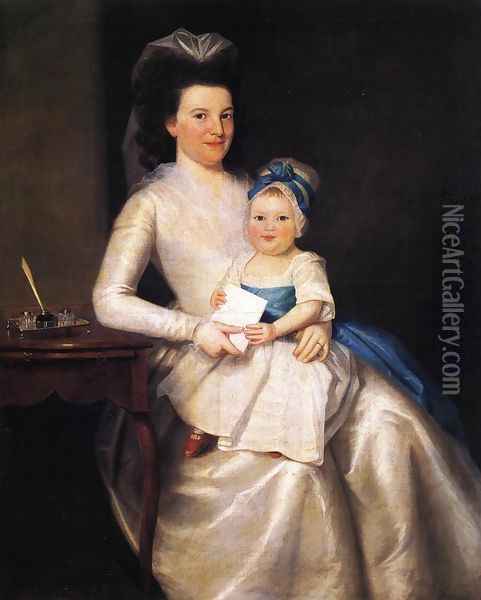 Lady Williams and Child Oil Painting - Ralph Earl