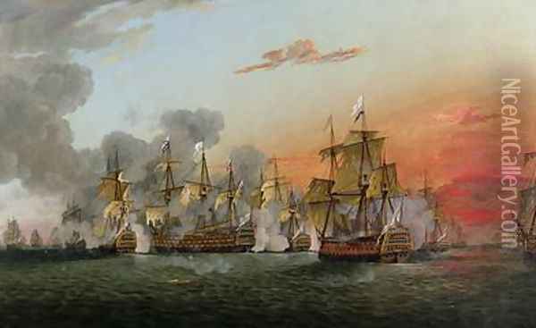 The Battle of the Saintes 12th April 1782 Oil Painting - Thomas Luny