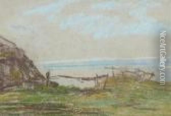 Coastal Landscape Oil Painting - Eugene Boudin
