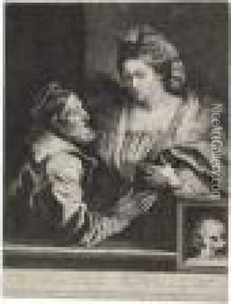 Titian And His Mistress Oil Painting - Sir Anthony Van Dyck