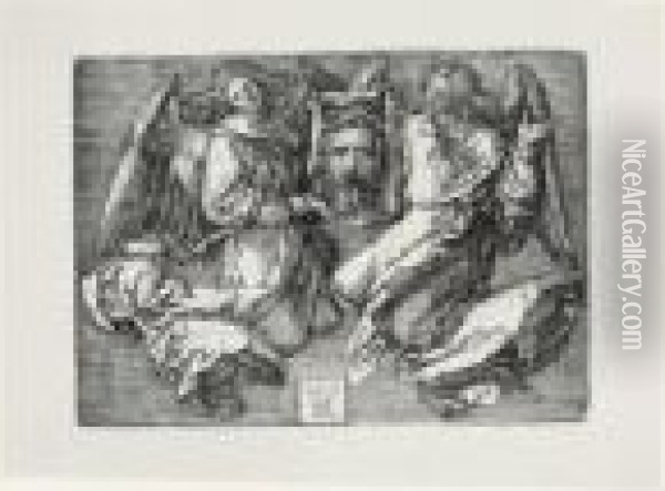 The Sudarium Held By Two Angels (bartsch 25; Meder, Hollstein 26) Oil Painting - Albrecht Durer