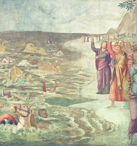 The Crossing of the Red Sea Oil Painting - Bernardino Luini
