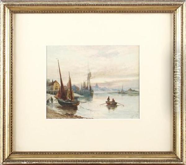 Rye Harbour, Evening Oil Painting - Robert Malcolm Lloyd