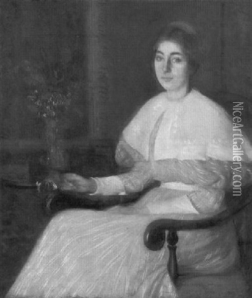 Portrait Of A Seated Lady Oil Painting - William Howard Hart