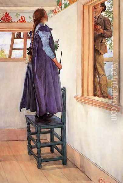 Suzanne And Another Oil Painting - Carl Larsson