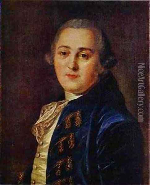 Portrait Of N A Demidov 1760s Oil Painting - Fedor Rokotov