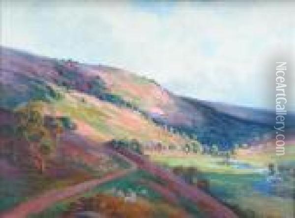 Valleylandscape Oil Painting - Harry Phelan Gibb