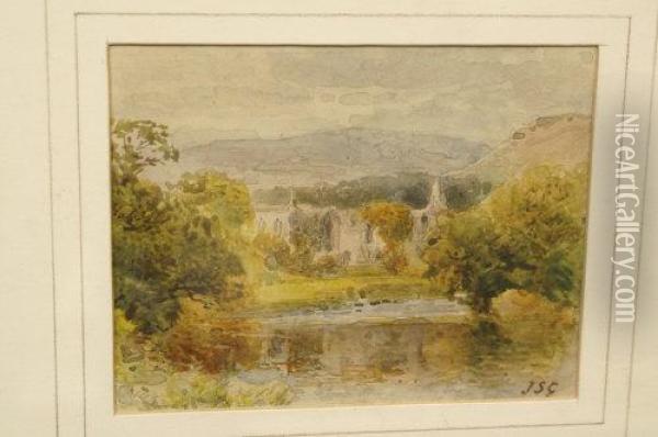 Bolton Abbey Oil Painting - James Stephen Gresley
