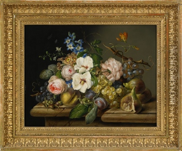 Floral Still Lifes (pair) Oil Painting - Franz Xaver Petter