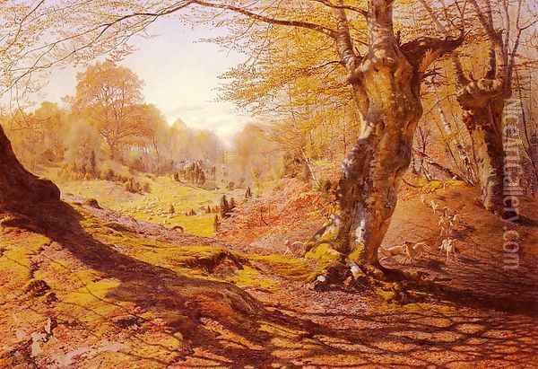 Seasons In The Wood - Spring, The Outskirts Of Burham Wood Oil Painting - Andrew MacCallum